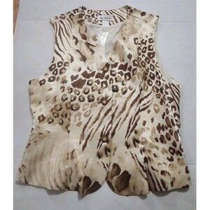 Beautiful Vintage Leopard  Print vest THE ICING brand  Original Price $88.00 80s